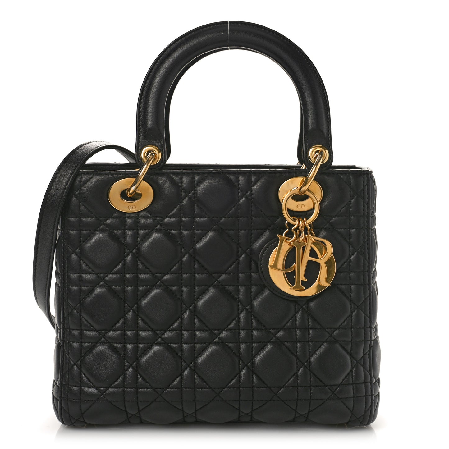 Lambskin Cannage Medium Lady Dior Black