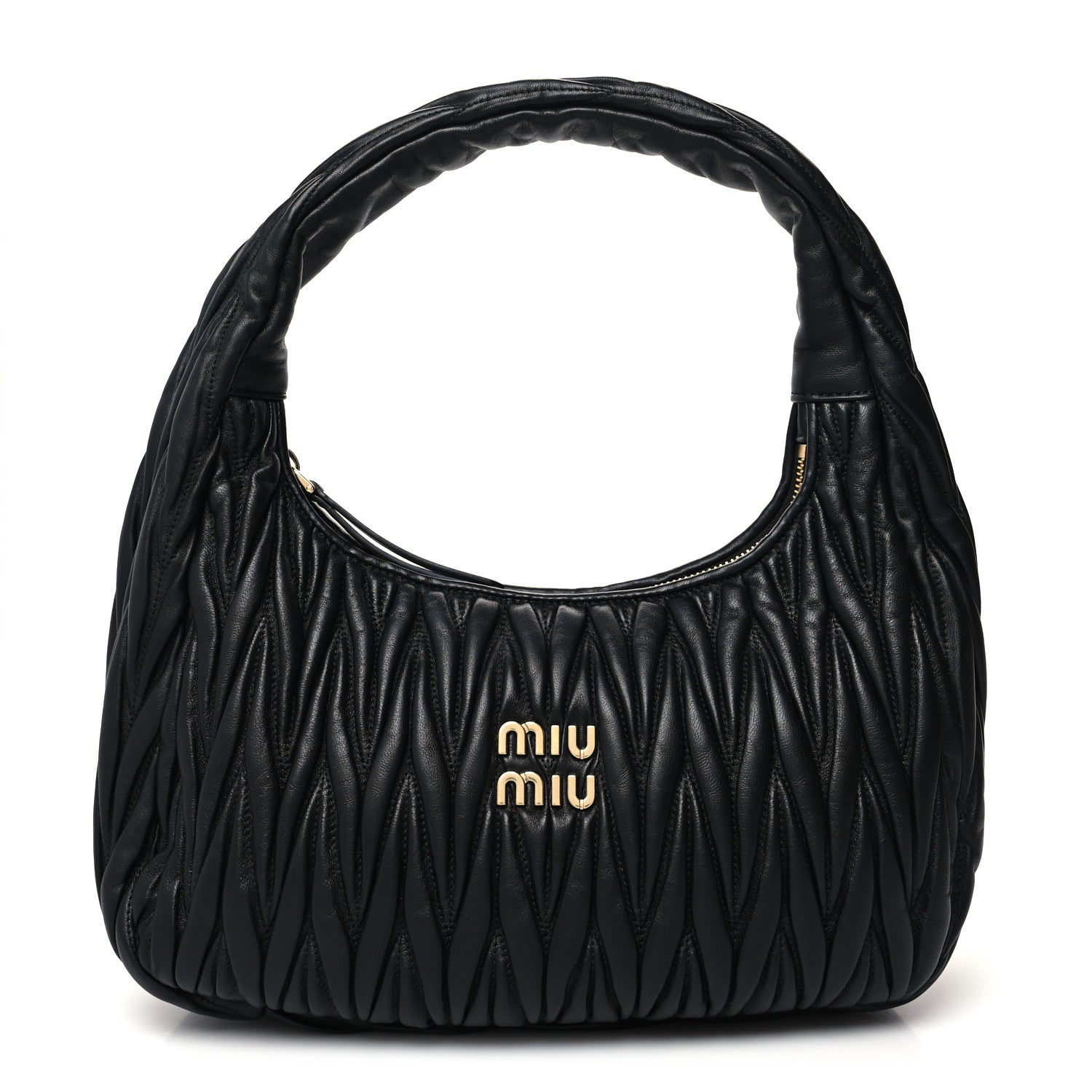 Miu Miu Nappa Matelasse Wander Large Hobo Black 1 of 9