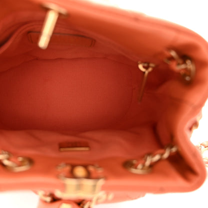 Chanel Calfskin Quilted Small CC Chain Bucket Backpack Orange 5 of 11