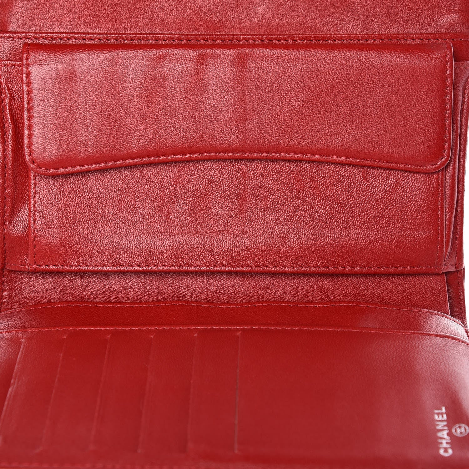 Chanel Lambskin Quilted Large Flap Wallet Red 9 of 18