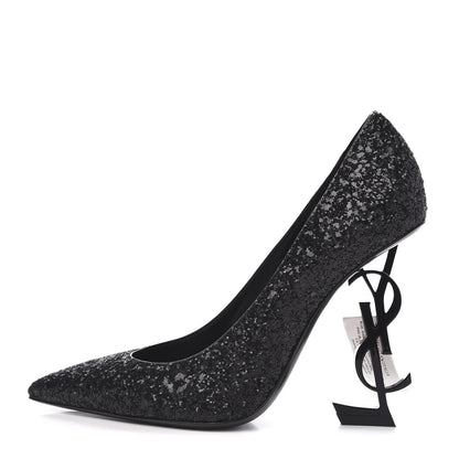 Saint Laurent Glitter Opyum 100 Pumps 37 Black 1 of 9