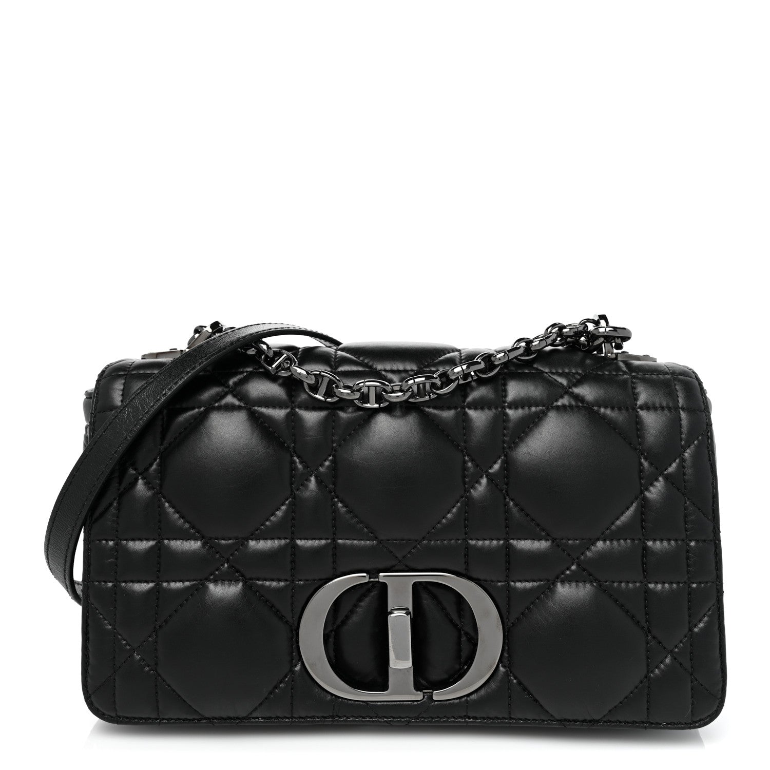 Christian Dior Calfskin Macrocannage Medium Caro Bag Black 1 of 10