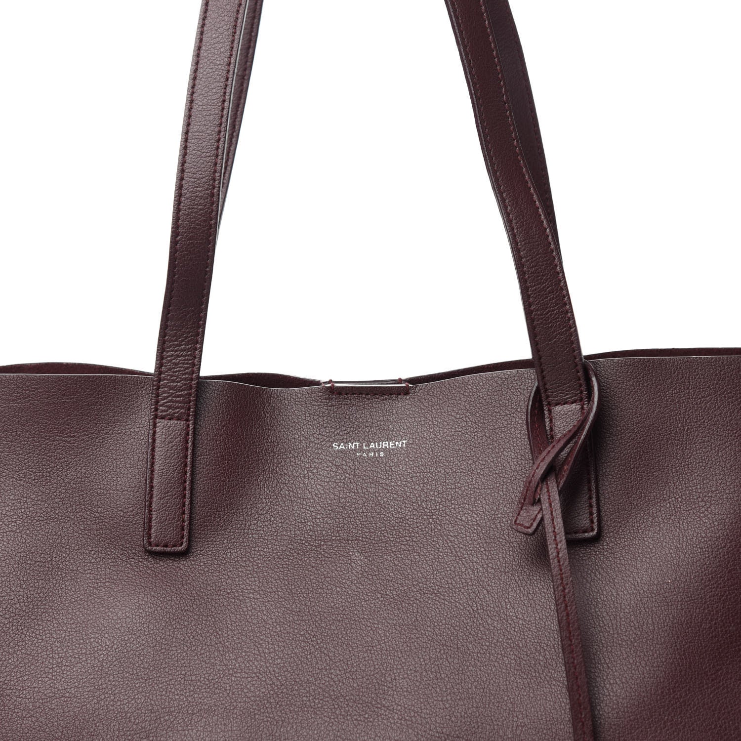 Saint Laurent Calfskin Large Fringe Shopping Tote Amaranto 11 of 11
