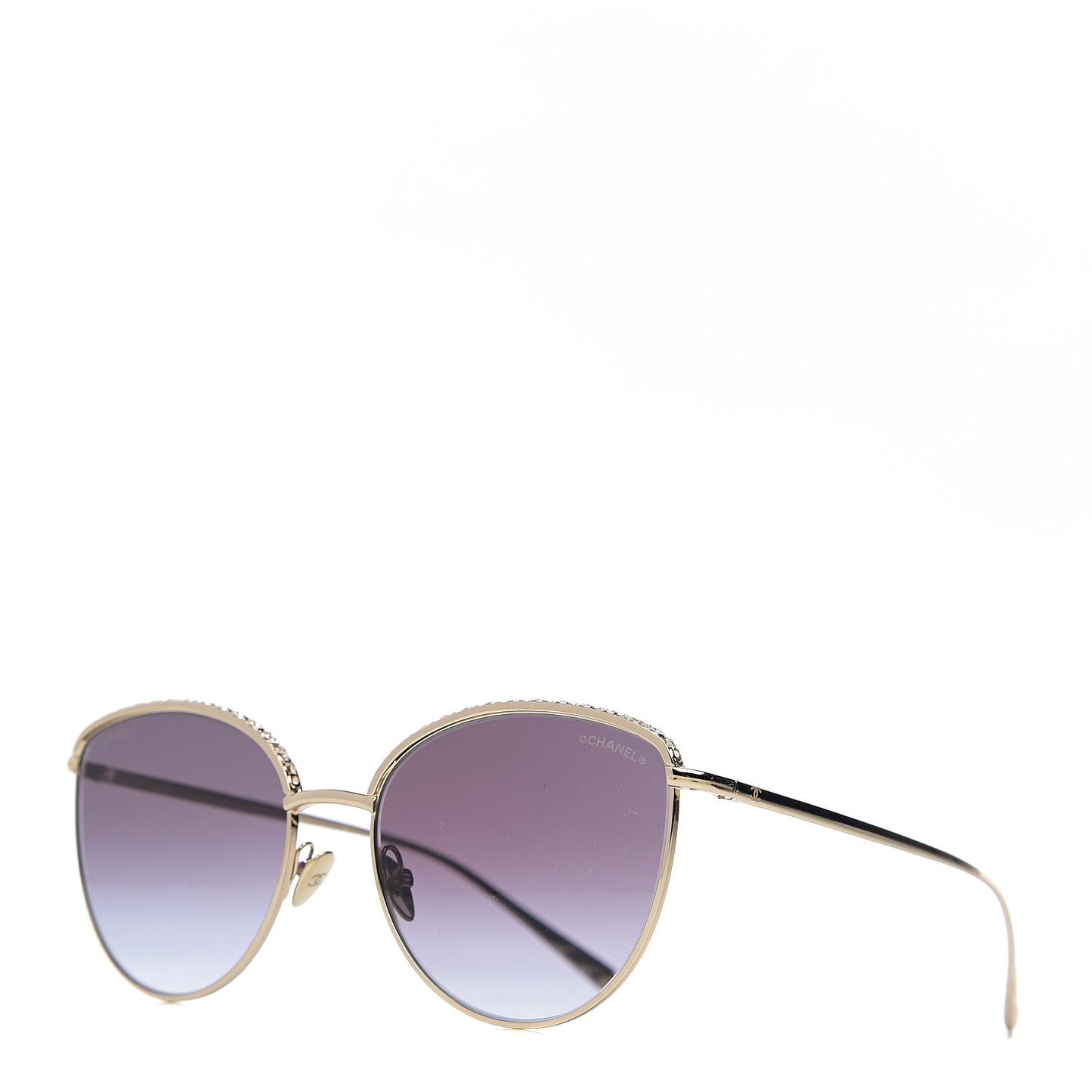 Metal Crystal Sunglasses 4258-B Gold