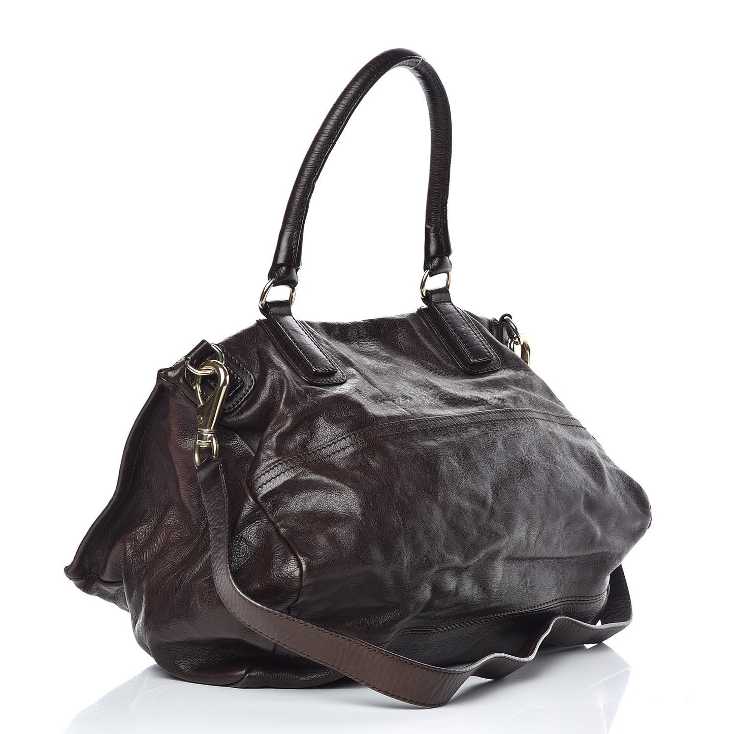 Sugar Goatskin Large Pandora Dark Brown