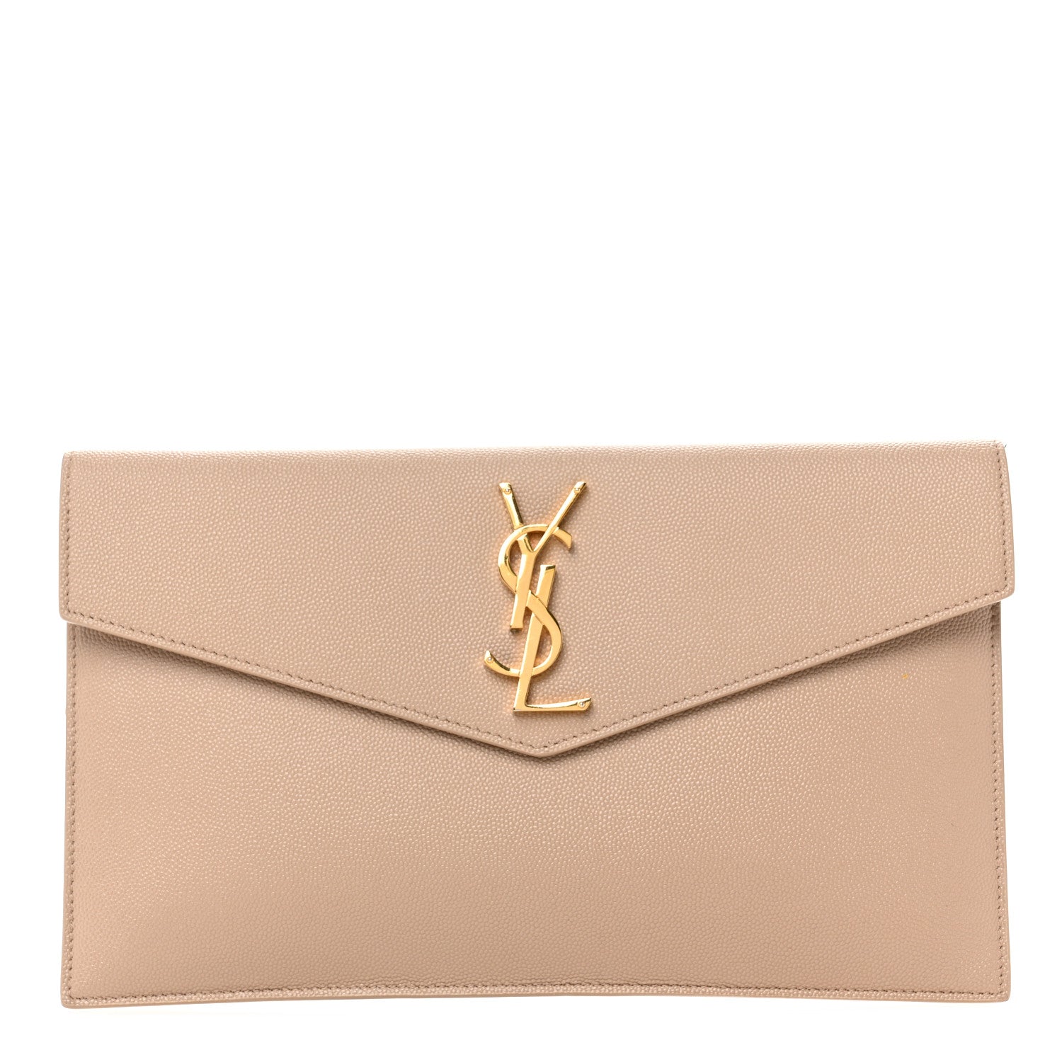 Saint Laurent Grain De Poudre Uptown Pouch Dark Beige 1 of 11