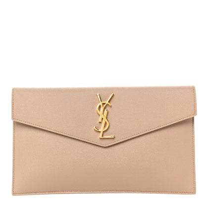 Saint Laurent Grain De Poudre Uptown Pouch Dark Beige 1 of 11