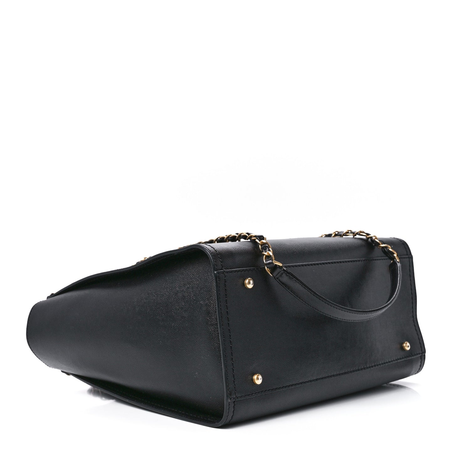 Caviar Medium Studded Deauville Tote Black