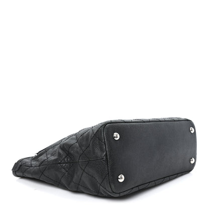 Chanel Grained Calfskin Quilted Small Daily Shopping Tote Black 3 of 11