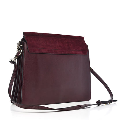 Chloe Suede Calfskin Medium Faye Shoulder Bag Dark Purple 3 of 11