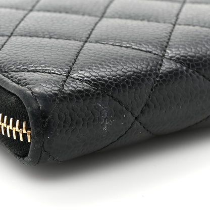 Chanel Caviar Quilted Large Gusset Zip Around Wallet Black 15 of 17