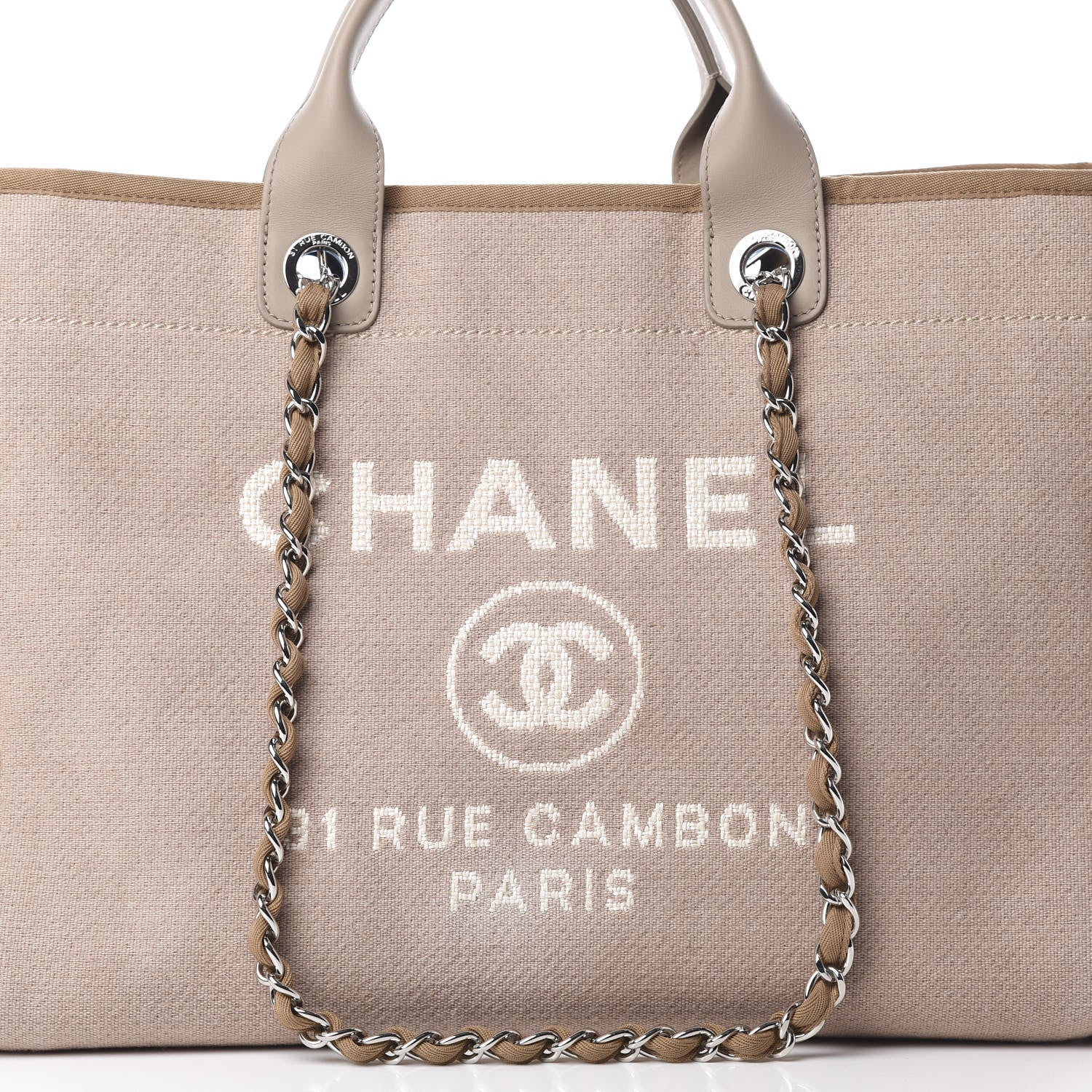 Chanel Canvas Medium Deauville Tote Ecru 8 of 11