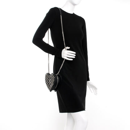 Saint Laurent Calfskin Star Studded Small Monogram Love Shoulder Bag Black 2 of 7