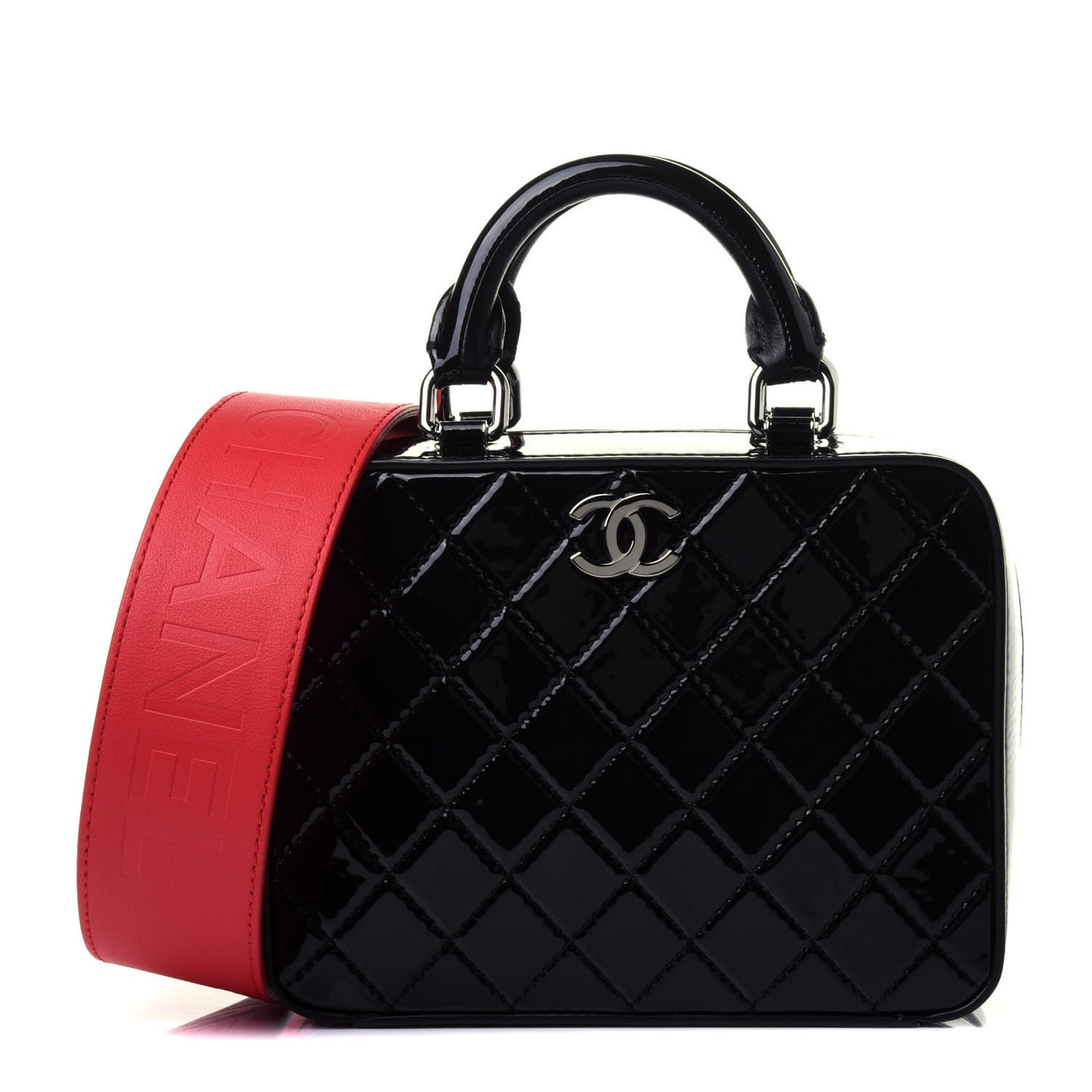 Patent Quilted Travel Kit Vanity Case Black