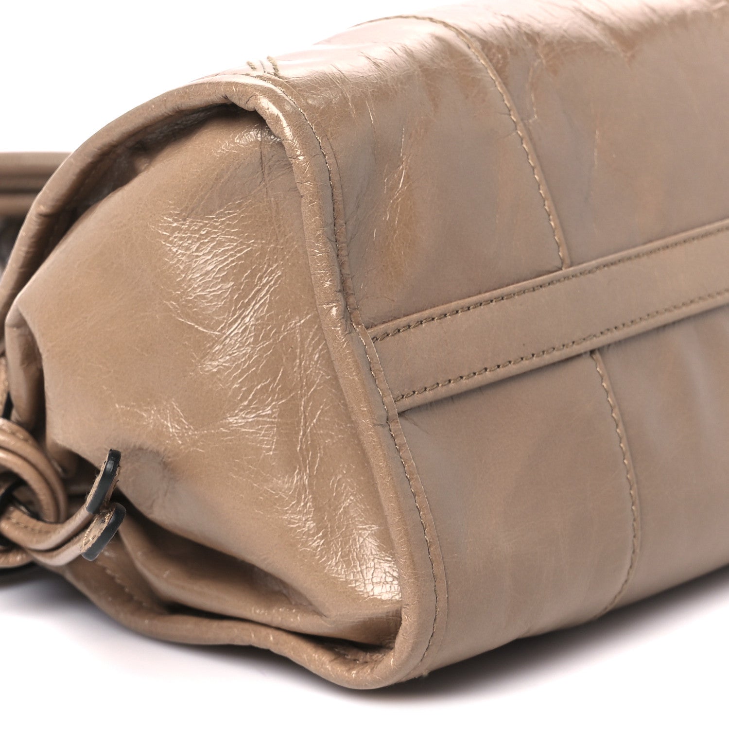 Prada Glossy Calfskin Triangle Medium Bonnie Shoulder Bag Cameo 9 of 10