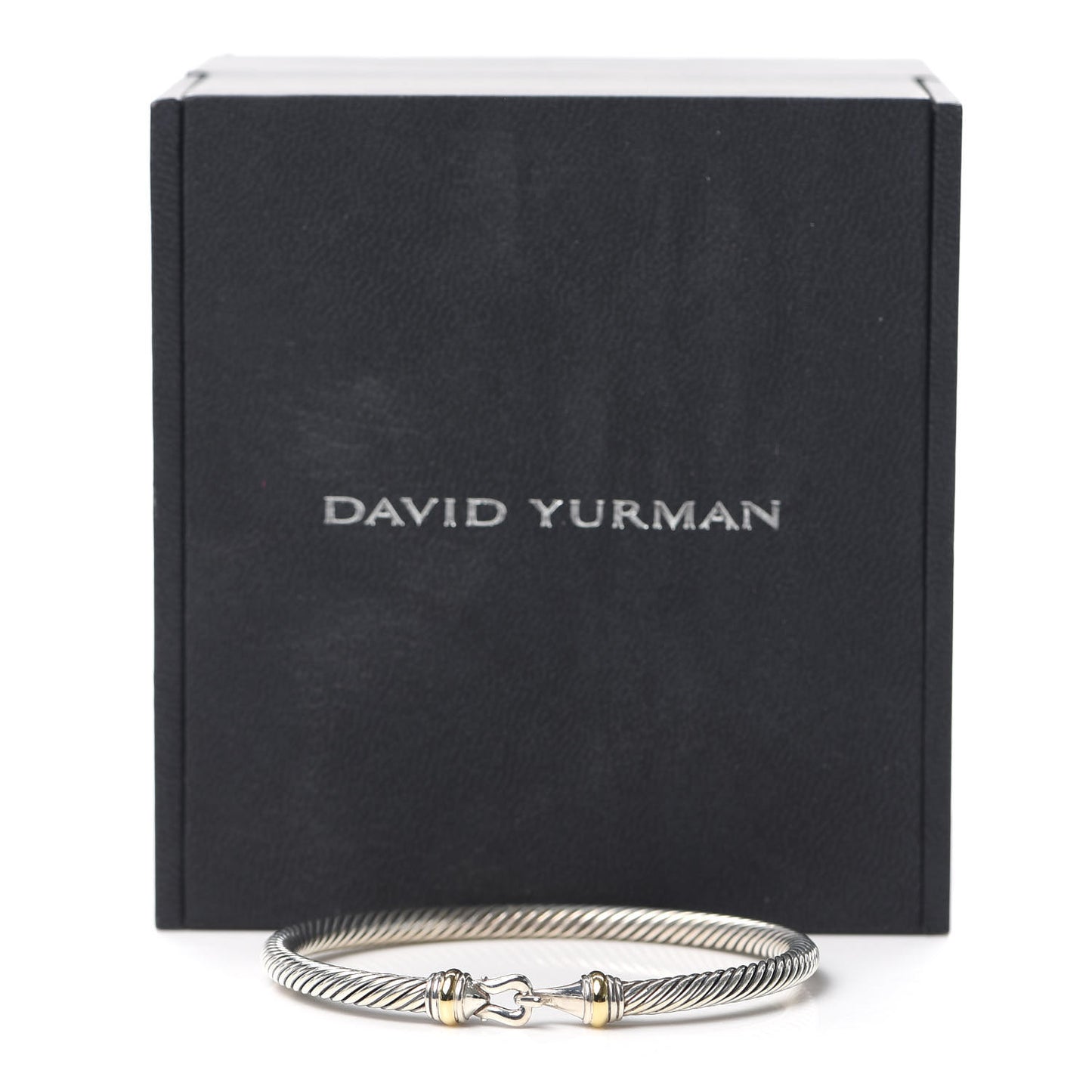Sterling Silver 18K Yellow Gold 5mm Cable Classic Buckle Bracelet