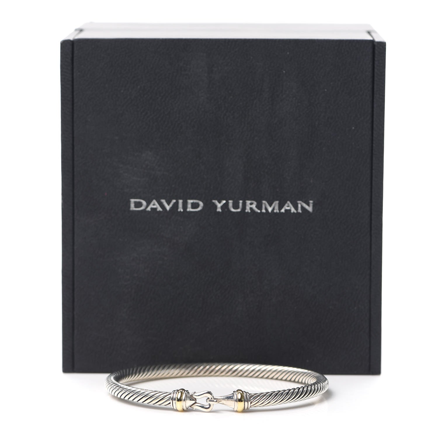 David Yurman Sterling Silver 18K Yellow Gold 5mm Cable Classic Buckle Bracelet 5 of 5