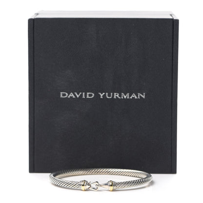David Yurman Sterling Silver 18K Yellow Gold 5mm Cable Classic Buckle Bracelet 5 of 5