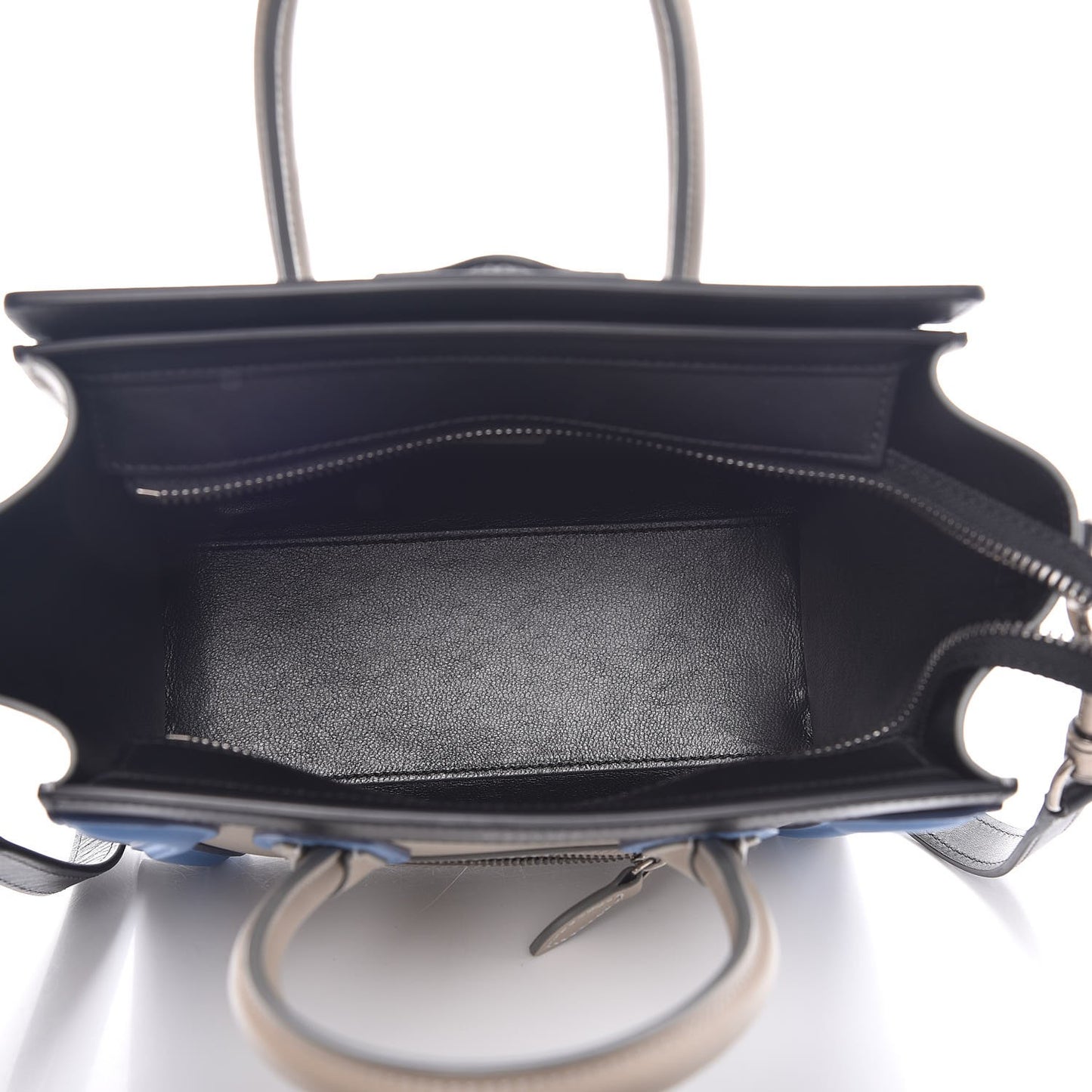 Shiny Smooth Calfskin Tri-color Nano Luggage Quartz