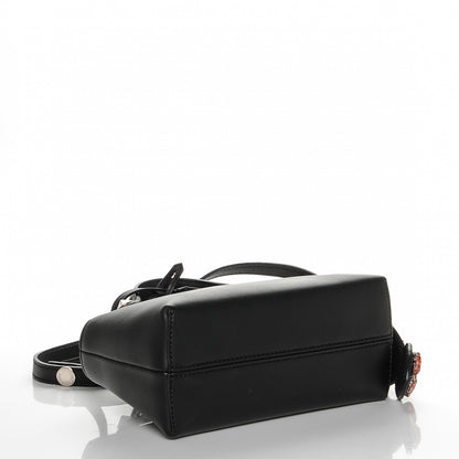 Fendi Vitello Dolce Crystal Heart Croc Tail Mini By The Way Boston Bag Black Rosso 4 of 6