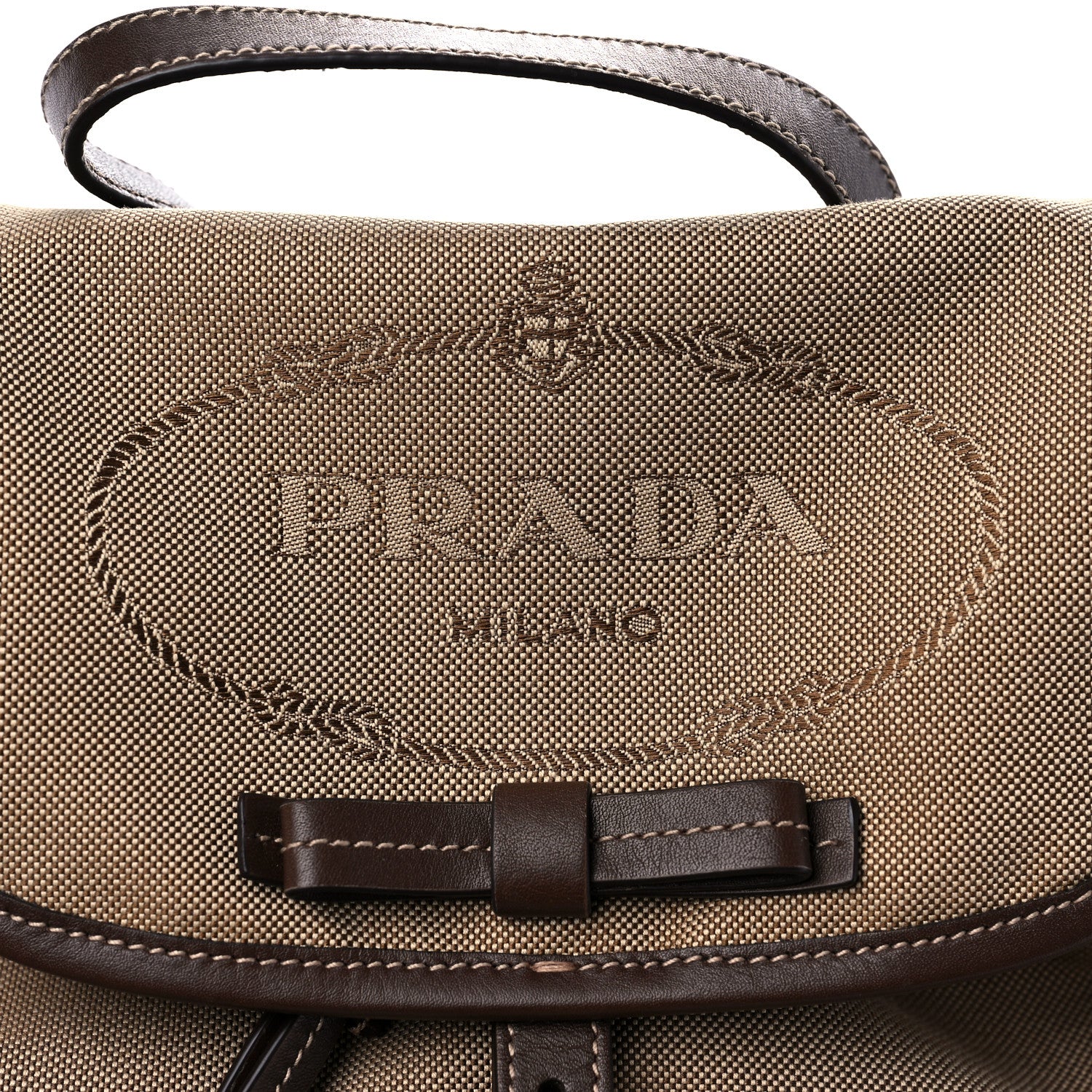 Prada Jacquard Logo Rucksack Backpack Corda Bruciato 9 of 9