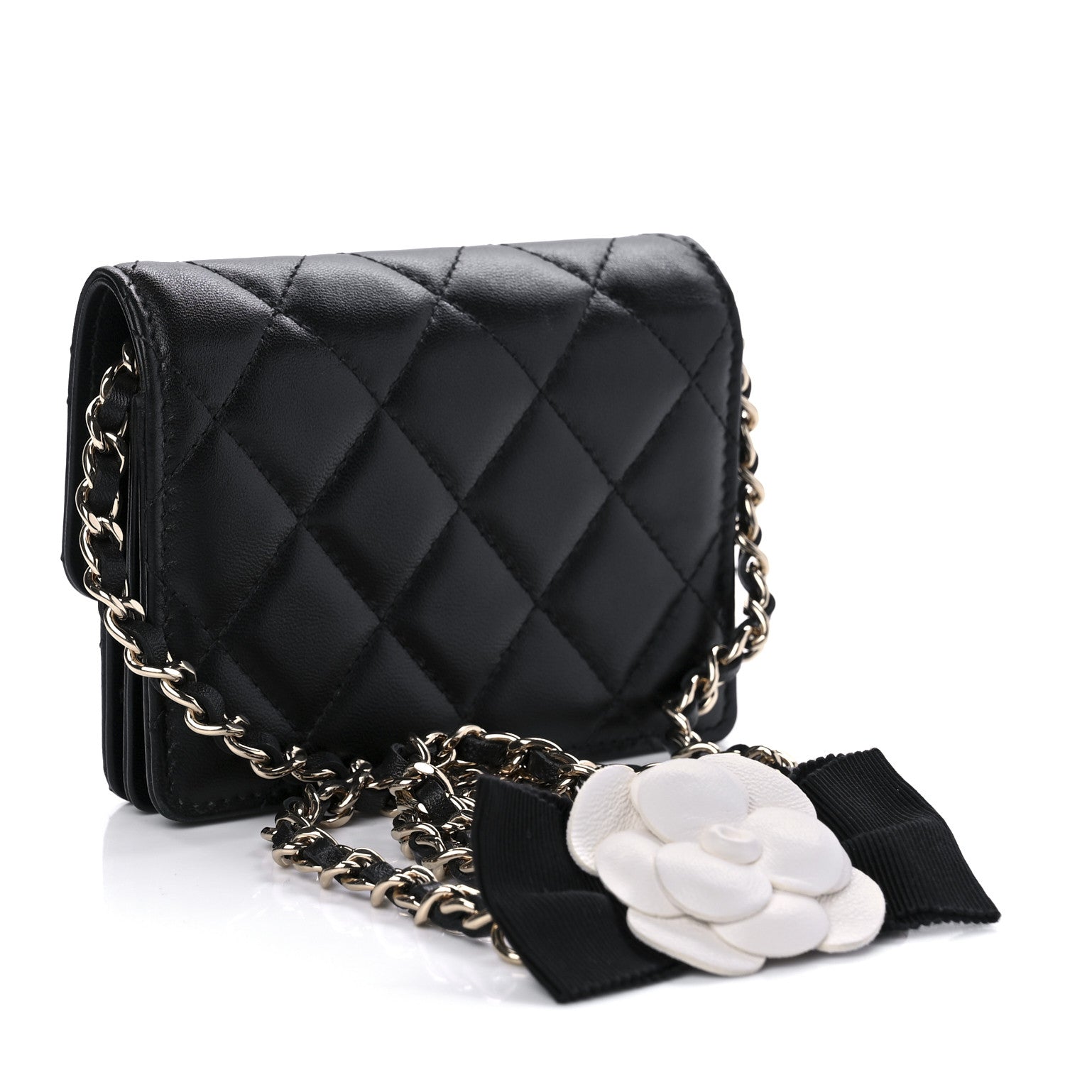 Chanel Lambskin Quilted My Chanel Lady Card Holder On Chain Black 3 of 9