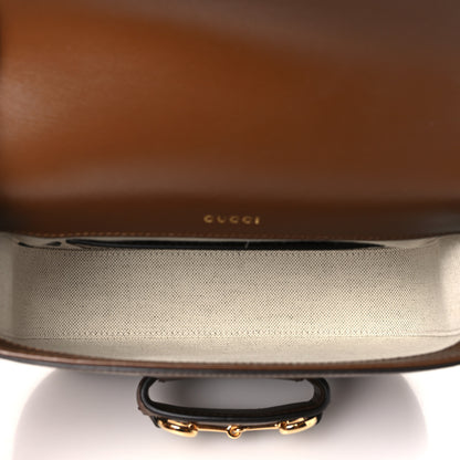 Gucci Azalea Calfskin Web Mini Horsebit 1955 Shoulder Bag Brown Sugar 5 of 10
