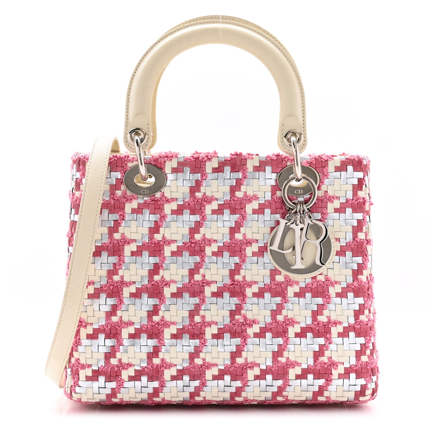 Tweed Medium Lady Dior Pink