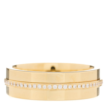 Tiffany 18K Yellow Gold Diamond Wide T Two Ring 49 5 2 of 3