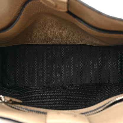 Prada Vitello Daino Soft Hobo Messenger Bag Sabbia 5 of 9