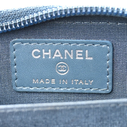 Chanel Caviar Timeless CC Zip Around Coin Purse Blue 6 of 7
