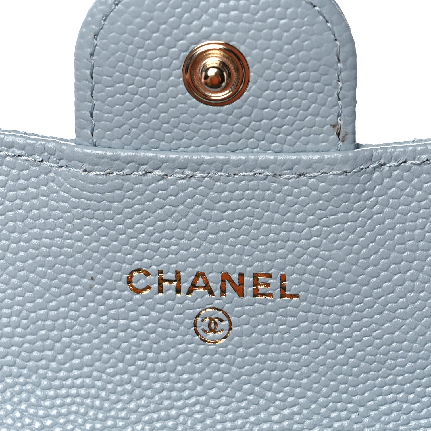 Chanel Caviar Quilted Flap Card Holder Wallet Light Blue 6 of 10