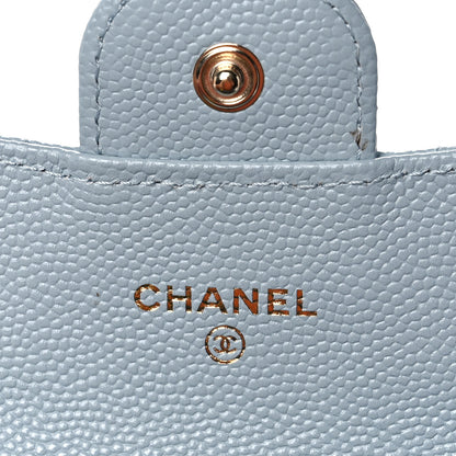 Chanel Caviar Quilted Flap Card Holder Wallet Light Blue 6 of 10