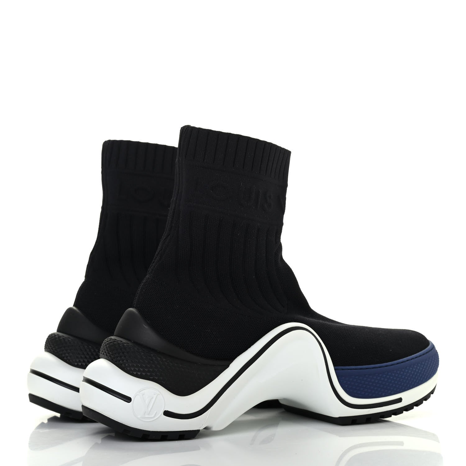 Louis Vuitton Stretch Textile LV Archlight Sneaker Boots 38 Black Blue 3 of 4