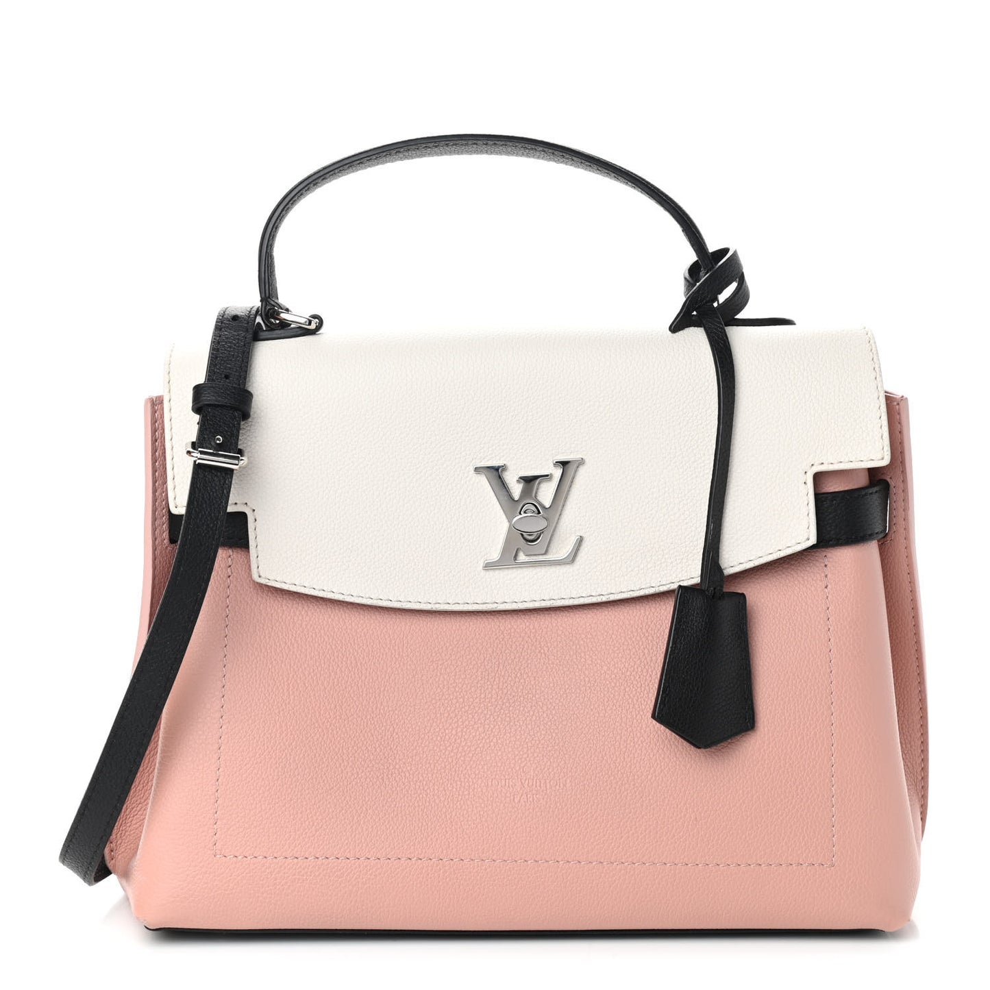 Soft Calfskin Lockme Ever Rose Ballet White Maito Black