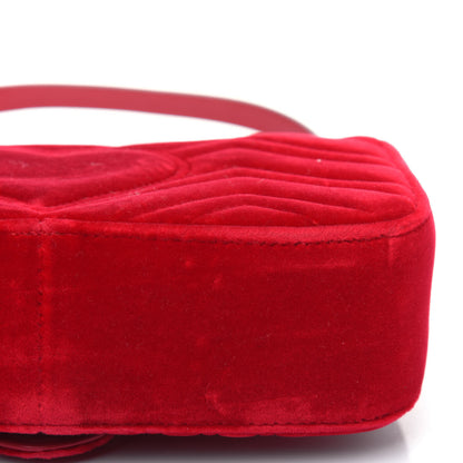 Gucci Velvet Matelasse Mini GG Marmont Shoulder Bag Hibiscus Red 16 of 21