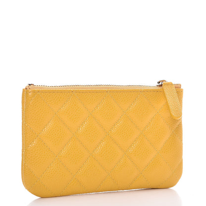 Chanel Caviar Quilted Small Cosmetic Case Yellow 3 of 8