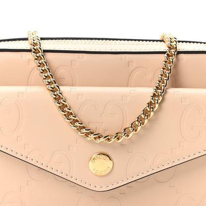 Gucci Calfskin GG Super Mini Debossed Chain Wallet Light Beige 8 of 10