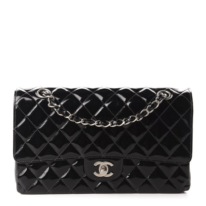 Chanel Patent Quilted Medium Double Flap Black 1 of 18
