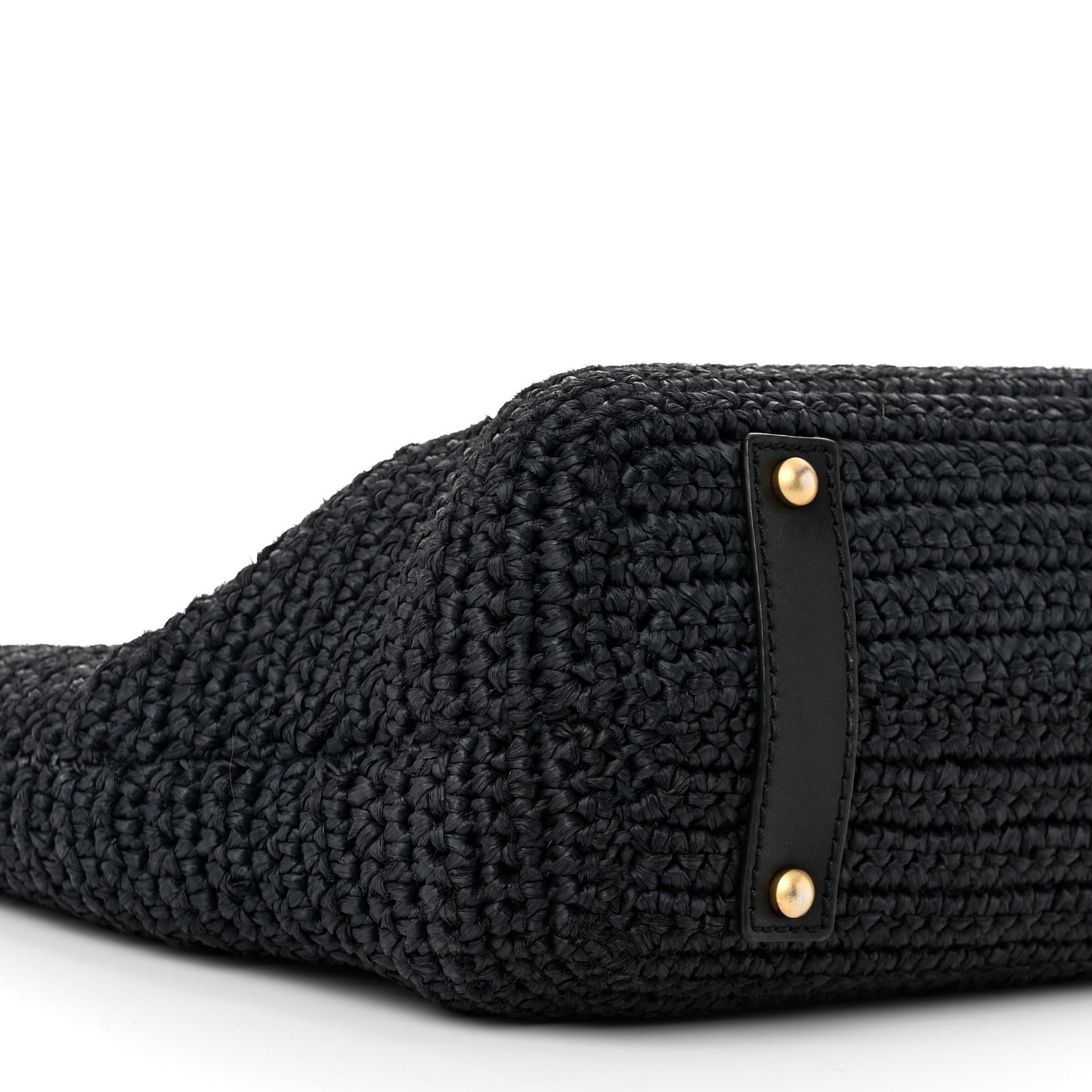 Straw Raffia Tote Black