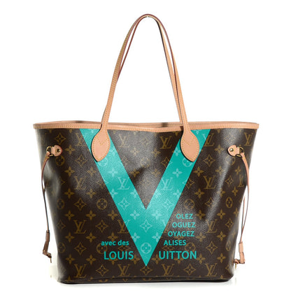 Louis Vuitton Monogram V Neverfull MM Turquoise 1 of 7