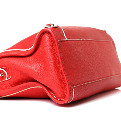 Balenciaga Supple Grained Calfskin Classic Silver Hardware Highlight City Rouge Fraise 5 of 13