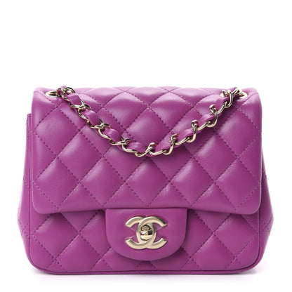 Chanel Lambskin Quilted Mini Square Flap Purple 1 of 10