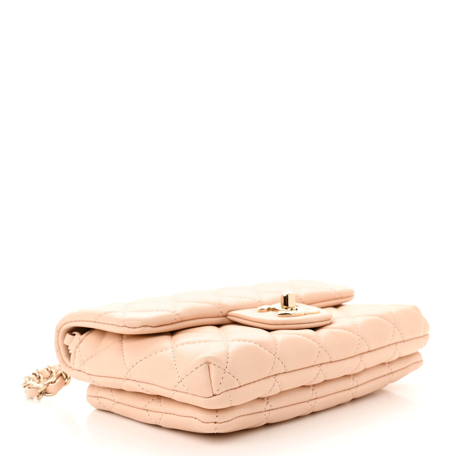 Chanel Lambskin Quilted Daily Zippy Crossbody Beige 4 of 13