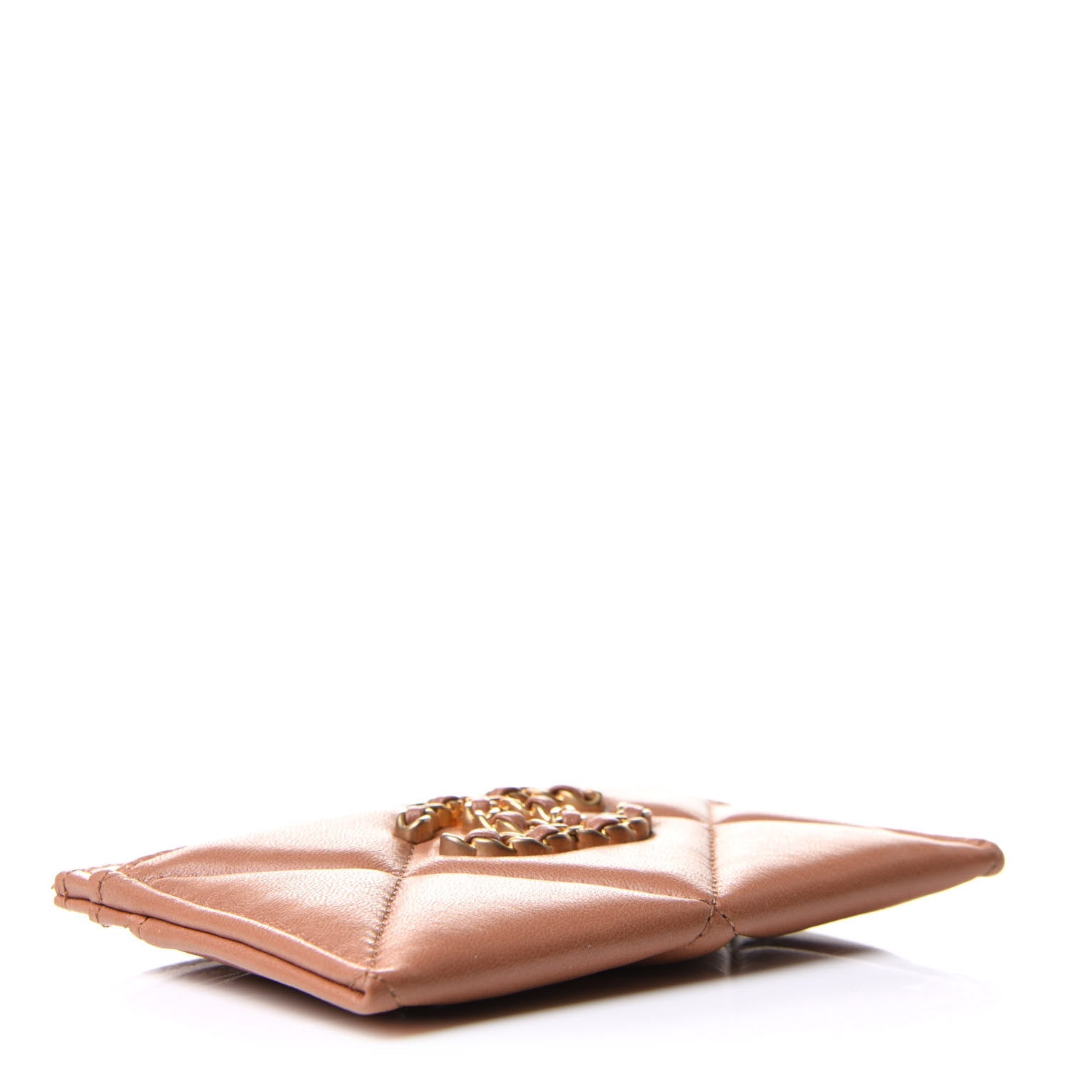 Chanel Lambskin Quilted Chanel 19 Card Holder Brown 4 of 8