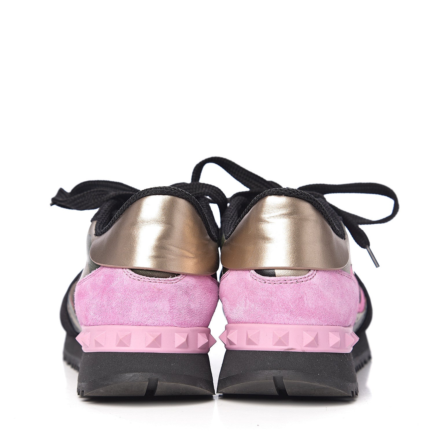 Valentino Garavani Nappa Fabric Suede Camouflage Womens Rockrunner Sneakers 35 Hot Pink 7 of 11