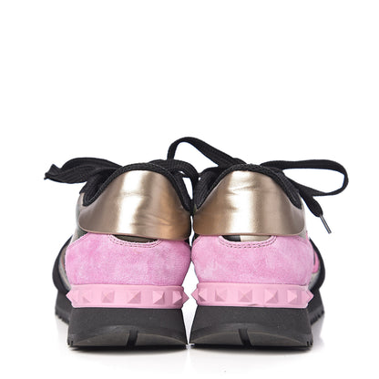 Valentino Garavani Nappa Fabric Suede Camouflage Womens Rockrunner Sneakers 35 Hot Pink 7 of 11
