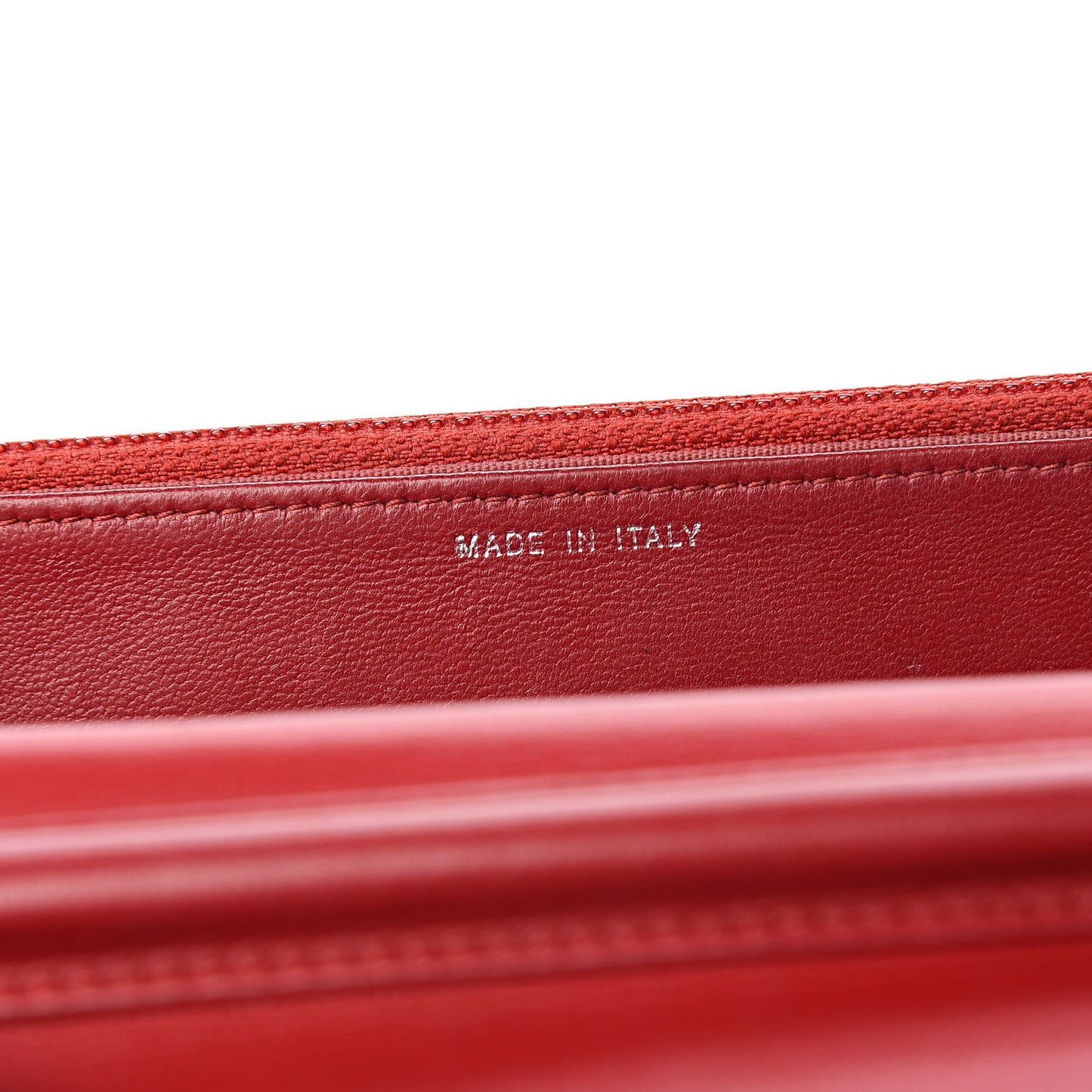 Lambskin Quilted Wallet On Chain WOC Red