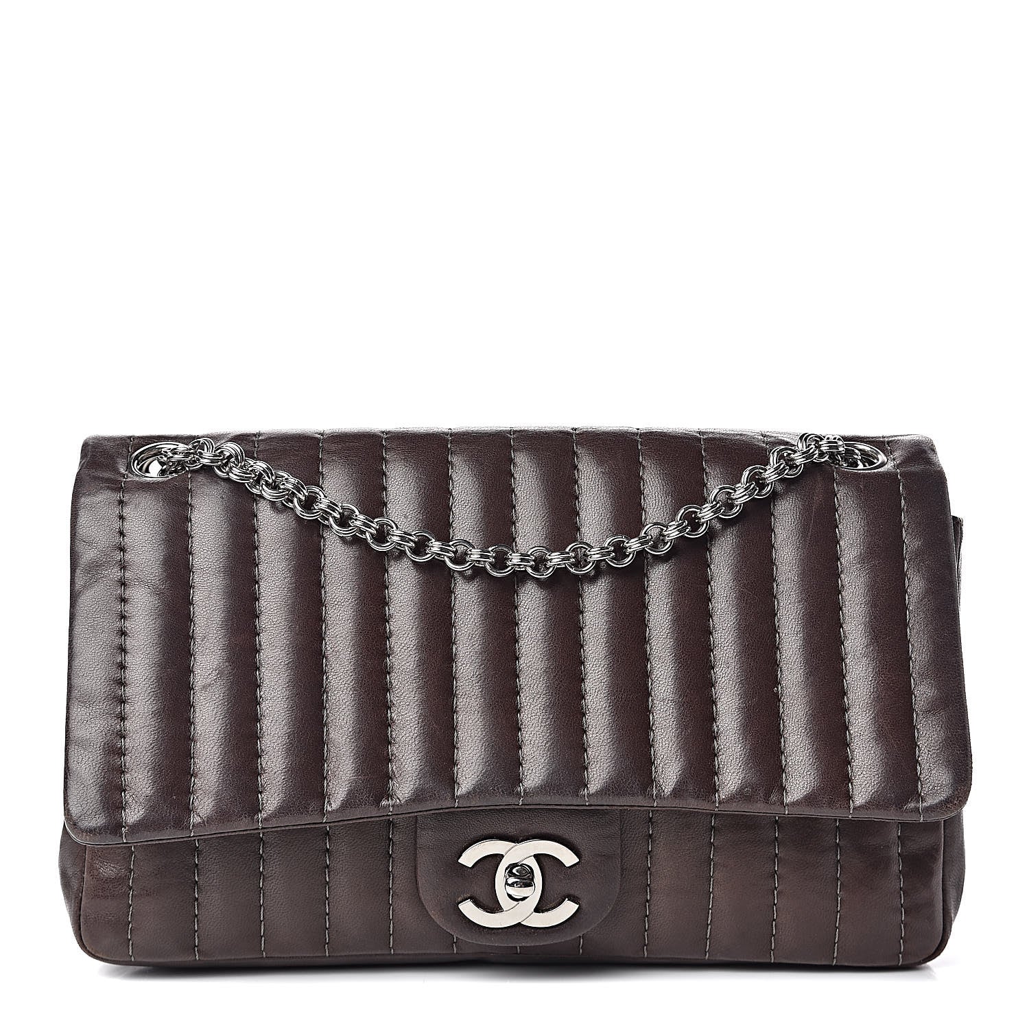 Chanel Lambskin Vertical Quilted Medium Single Flap Brown 1 of 11