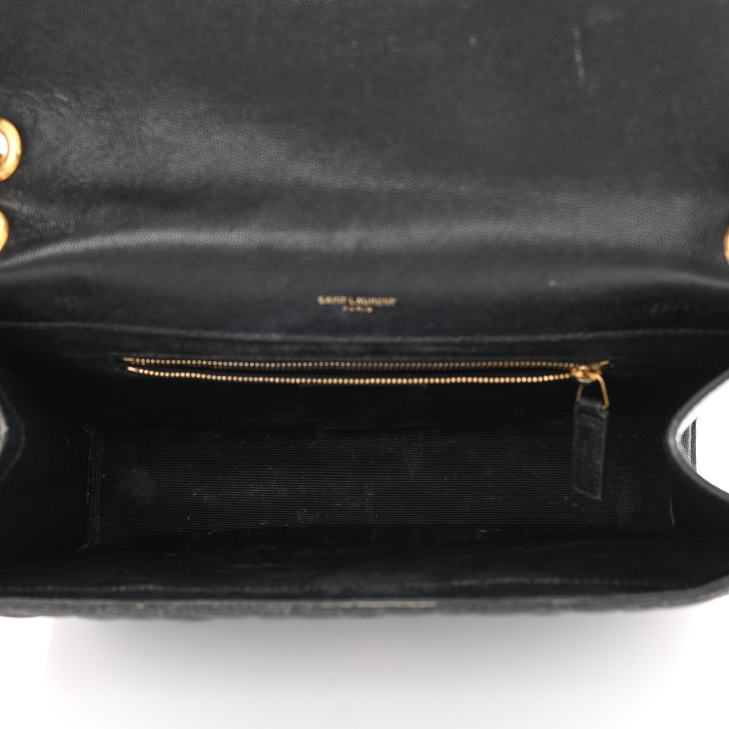 Grain De Poudre Textured Mixed Matelasse Large Triquilt Monogram Satchel Black